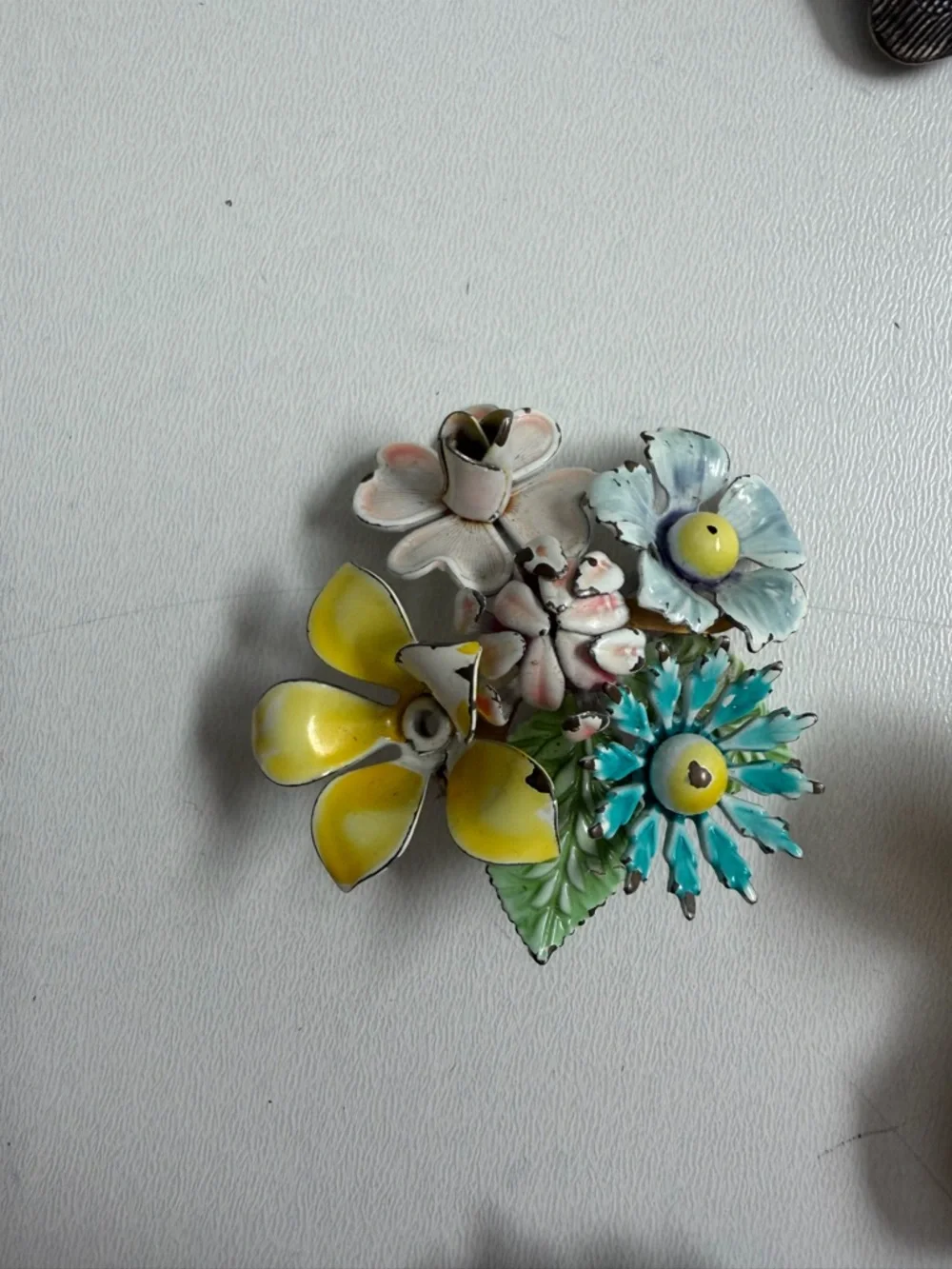 Vintage Y2K Brooches Flower Butterfly Rose Gems Silver Gold Pink Purple Set 6